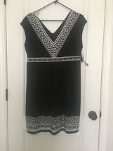 R &amp; K ORIGINALS Women&#39;s Leopard Print Black Detail Midi Dress Sleeveless... - $38.41