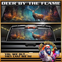 Deer By The Flame - Truck Back Window Graphics - Customizable - $55.12+