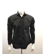 James Fashion Men&#39;s Button Up Dress Shirt Size Small Black Long Sleeve C... - $9.90