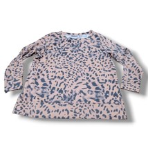 Belle By Kim Gravel Sweatshirt Size Medium Leopard Print Sweatshirt Lightweight - £23.53 GBP