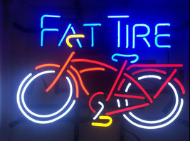  Fat Tire Bicycle Bike Beer Room Man Cave Real Glass Neon Sign 20&quot;x16&quot; - £121.67 GBP