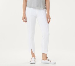 Isaac Mizrahi Live! Knit Denim Front Slit Crop Jeans Bright White Regular 0 - £7.58 GBP