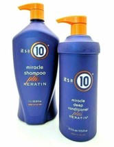 It's A 10- Miracle Shampoo Plus Keratin  Liter & Deep Conditioner 17.5 Oz Duo - £65.89 GBP