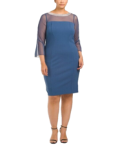 NEW ALEX EVENINGS  BLUE  EMBELLISHED SHIFT  DRESS  SIZE 22 W WOMEN $219 - £114.81 GBP