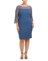 NEW ALEX EVENINGS  BLUE  EMBELLISHED SHIFT  DRESS  SIZE 22 W WOMEN $219 - £116.27 GBP