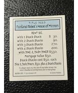 Monopoly Scooby-Doo Collectors Ed. Part: Title  Deed - Funland House Of ... - $5.70 CAD