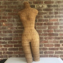 Vintage Natural Wicker Dress Form Woman Torso Mannequin Rare Boho - $395.01
