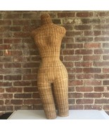 Vintage Natural Wicker Dress Form Woman Torso Mannequin Rare Boho - $395.01