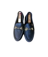 Midtown Collection Silga Women&#39;s Black Suede Gold Horsebit Loafers Sz 8.... - £11.20 GBP