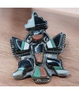 Vintage Zuni Dancer Inlay Pin, Signed &quot;RAE - $354.23 CAD