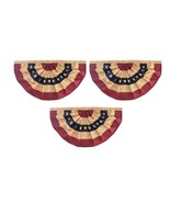 Tea Stained Patriotic Bunting USA 72&quot;x36&quot; (Set of 3) Pleated Banners w/ ... - £28.30 GBP