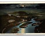 Moonlight On Delaware Fiume Acqua Divisorio Pennsylvania Pa Wb Cartolina... - $4.04