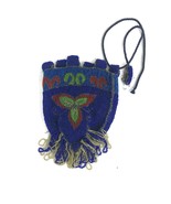 Vintage 1920s Hand Beaded Women&#39;s Purse Handbag Cobalt Blue Floral Flapp... - $54.93 CAD