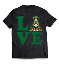 Love Bernese Mountain Tshirt Funny Dog Shamrock St Patrick&#39;s Day Unisex Tee Gift - £14.15 GBP+
