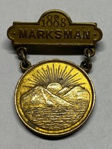 CIRCA 1888, NEW YORK STATE GUARD, MARKSMAN, BADGE, PIN BACK, HALLMARKED - $471.18 MXN