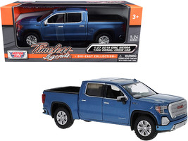 2019 GMC Sierra 1500 Denali Crew Cab Pickup Truck Blue Metallic 1/24-1/2... - $42.27