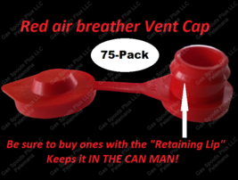 75-Pack-GAS-CAN-RED-VENT-CAPS-Air Breather Fix Your Can GLUG-Wedco-Blitz-Scepter - $33.24