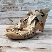 Bass Chunky Heel Sandals &quot;Sadie&quot; Muted Gold Tone - Size 9.5 M - $11.99