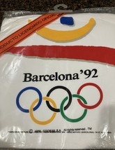 Adult XL Barcelona 1992 White Single Stitch Olympic Games Logo T Shirt NewSealed - £87.92 GBP