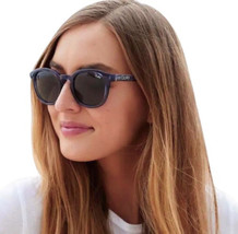 Quay Australia Walk On Sunglasses Round Blue Frame Smoke Lens Pouch + Wi... - $41.58