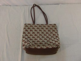 Bueno Tan Tote Bag w/ Floral Embroidering Double Handles &amp; Matching Wall... - $20.32