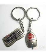 2pcs Pair Couple Keychains Heart Love Keyboard Mouse Computer USA Shippe... - £6.29 GBP
