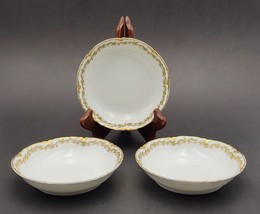 Vtg Set of 3 Haviland Limoges CLOVER LEAF 5&quot; Berry Fruit Bowl Saucer Schleiger - £19.03 GBP