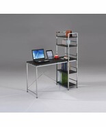 Black &amp; Chrome Writing Desk w/ Shelf - $267.92 CAD