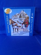 New BITS AND PIECES SHAPED PUZZLE 600 PC WINTER WONDERLAND GIFT FOR CHRI... - $12.83