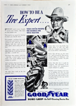 GOOD YEAR SURE GRIP TIRES - 1940 Vintage Print Ad - Tire Experts - Color... - $15.14 CAD