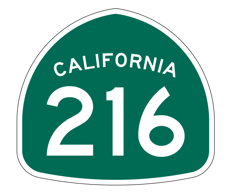 Primary image for California State Route 216 Sticker Decal R1271 Highway Sign