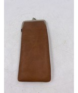 Vintage Snap Top Long Brown Leather Cigarette Case Eyeglass Case - £7.26 GBP