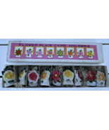 Vintage Porcelain Flower Place Card Photo Holder Set Cmmodore Red Yellow - $29.69