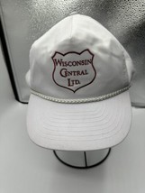 Wisconsin Central System Ball Cap Hat Adjustable Baseball White w Rope - $14.80