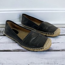 Coach Black Leather Rhodelle Espadrille Flat Slip-On Shoe Women Size 6B - $48.46