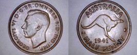 1941 Australian Half (1/2) Penny World Coin - Australia - Kangaroo - Geo... - £6.19 GBP