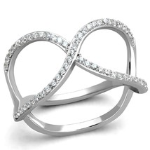 925 Sterling Silver Simulated Diamond Cross Over X Design Promise Wedding Ring - £73.86 GBP