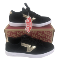 Vans Women&#39;s Shoes Metallic Suede Size 6.5 Ortholite Black Gold VN0A5ELBZX1 NEW - £36.45 GBP
