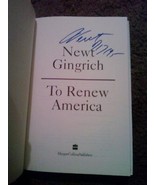 To Renew America by Newt Gingrich (1995, Hardcover) Signed Autographed Book - $95.59