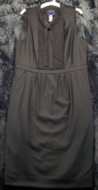 J.CREW Sheath Dress Womens Size 12 Black 100% Wool Sleeveless Drawstring Pleated - £19.46 GBP