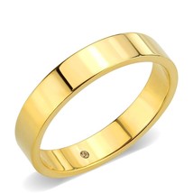 Gold Plated Clear Crystal Wedding Anniversary 4mm Band Ring Men&#39;s Women Sz 5-10 - £43.49 GBP