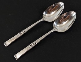 Oneida Community MORNING STAR 2 Solid Serving Spoons 8-1/2&quot; Silverplate ... - £15.57 GBP