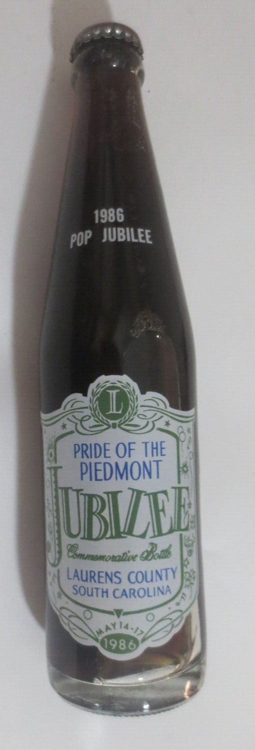 Primary image for Coca-Cola Pride of the Piedmont Jubilee Laurens County SC 1986  10oz  Bottle