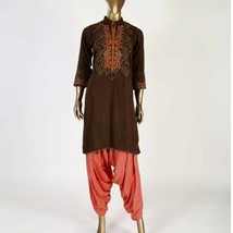 Brown medium pakistani kurta with Thread Embroidery - £31.29 GBP