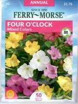 GIB Four O' Clock Mixed Colors Flower Seeds Ferry Morse  - £7.86 GBP
