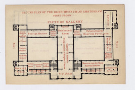 1885 Antique Plan Of Rijksmuseum / Amsterdam / Holland Netherlands - £17.77 GBP