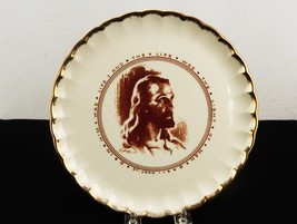 Porcelain Jesus Plate Scalloped w/Gold Paint, W. S. George, John 1:4, Vi... - £11.44 GBP