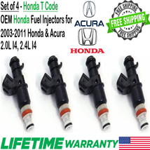 Honda 4PCS Genuine Fuel Injectors For 2003-2011 ACURA &amp; HONDA 2.0L I4, 2.4L I4 - £52.62 GBP