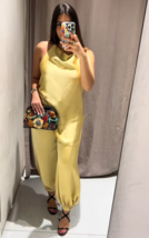 ZARA BNWT 2025. GOLDEN SATIN BALLOON TROUSERS PANTS. 8442/352/303 - $108.16