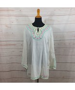 Gap Body White Embroidered Long Sleeve Bohemian Cover Up Size Large NWT - €18,57 EUR
